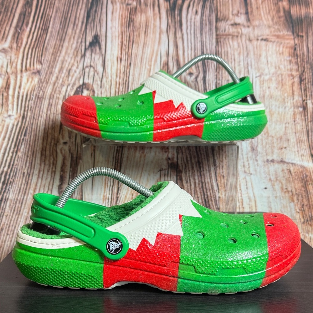 Crocs Christmas Elf Fleece Lined Clogs Mens Sz 11